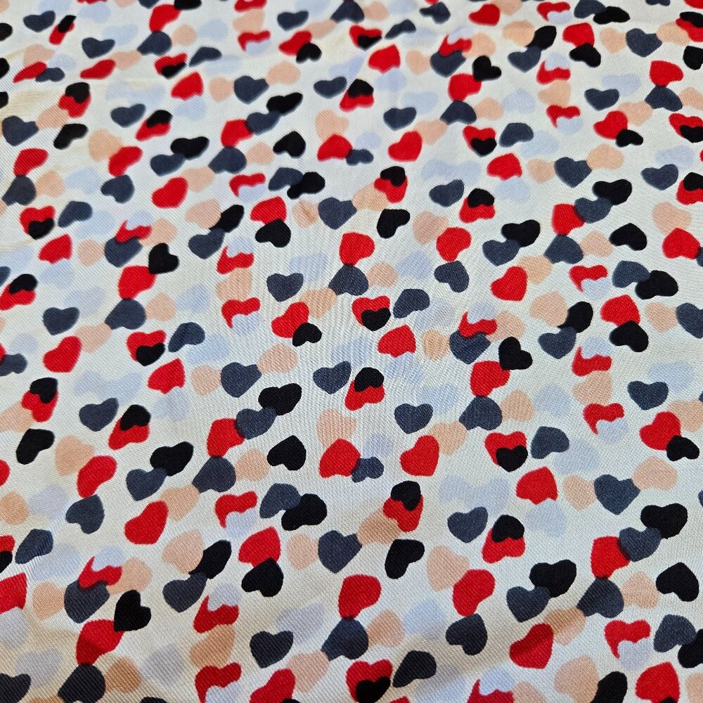 Loft 100% Silk Scarf Tiny Hearts